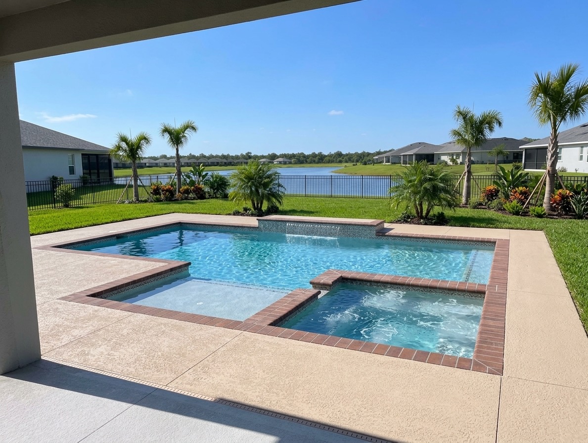 Sample concept rendering of a backyard with a pool